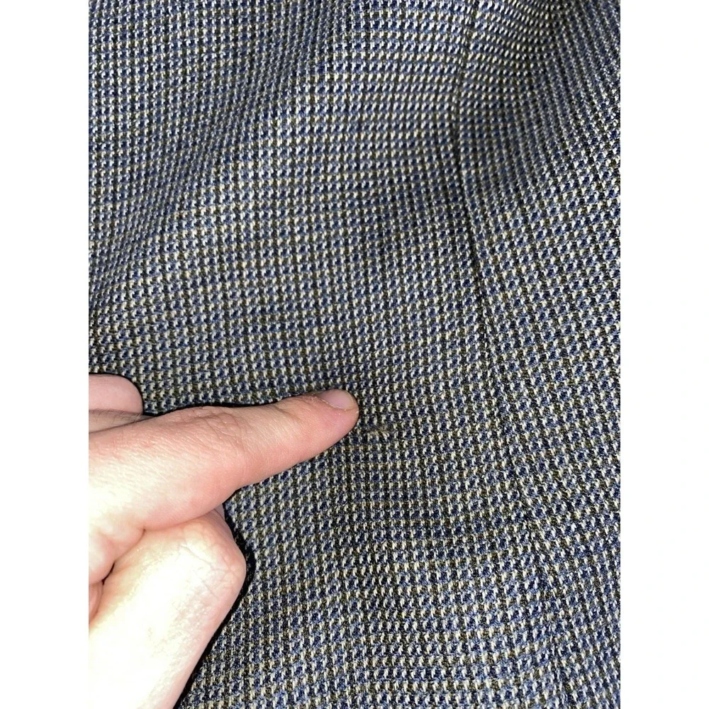 Jos A Bank Blazer 48L Houndstooth Plaid Gray‎ Wool/Cashmere Blend Preppy Read